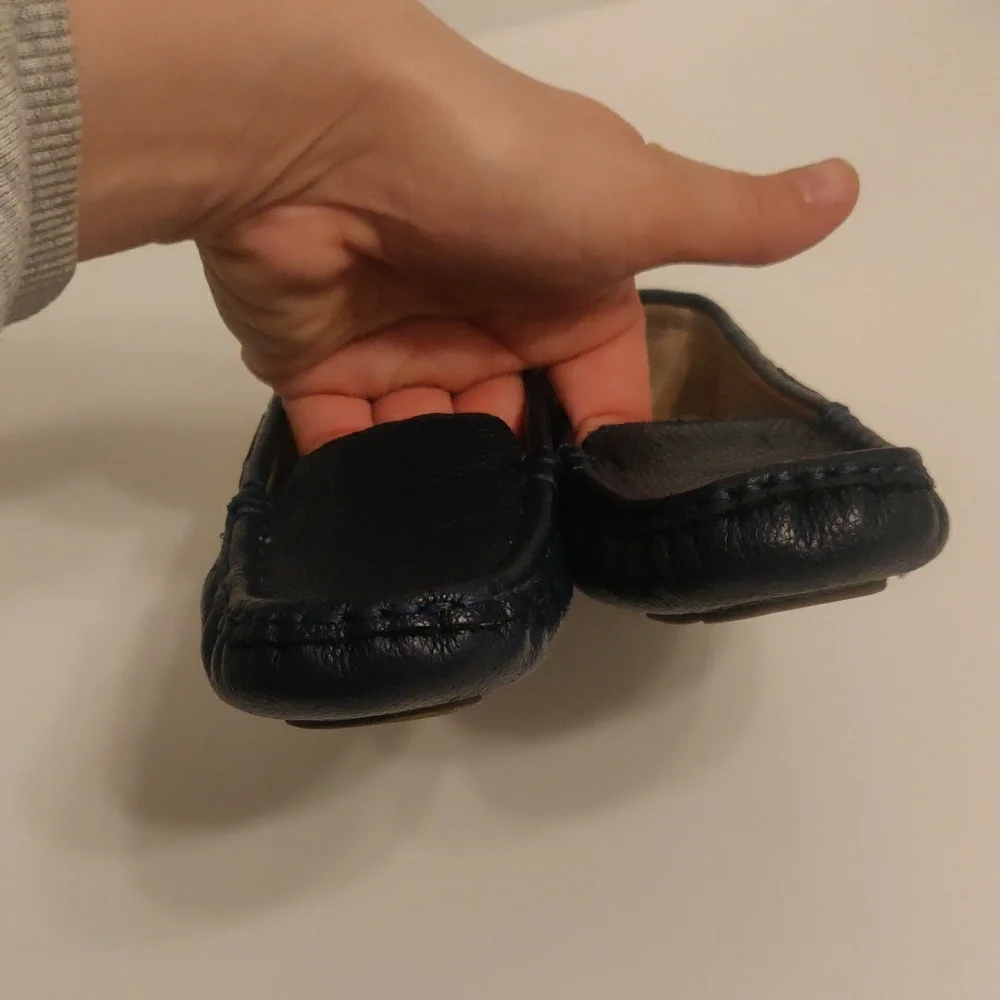 Janie and Jack Blue leather Moccasins Comfortable Slip-On Style sz 10 boy